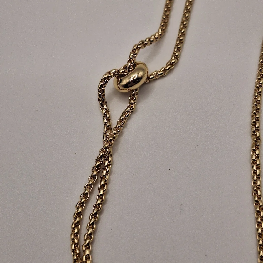 Gold Slider Necklace | Pearl Drop Pendant Necklace | Minimal Elegant Jewelry - Picture 6 of 8